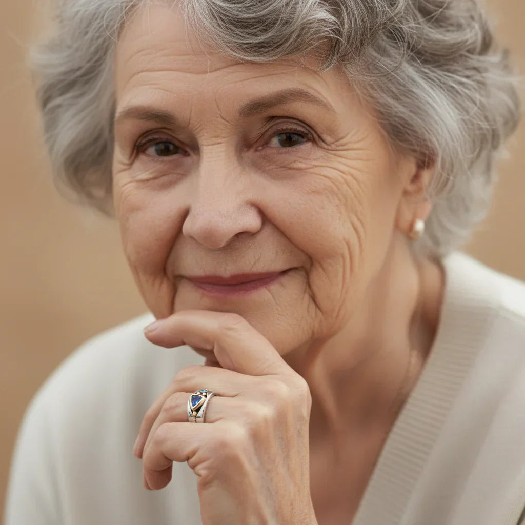 Vintage Prsten Modrý