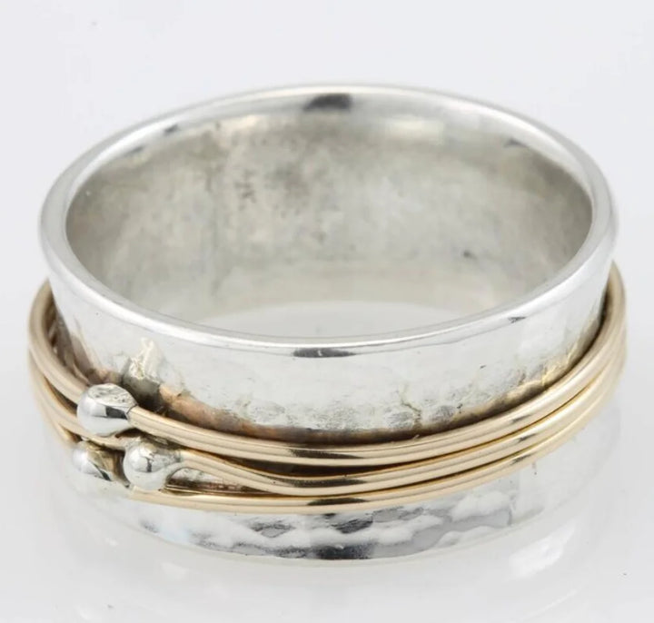 Vintage Prsten se Zlatými a Stříbrnými Vrstvami